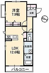 エクラージュC 1LDKの間取図画像