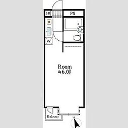 パークアベニュー国分寺7 ワンルームの間取図画像