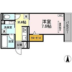 raum Y 1Kの間取図画像