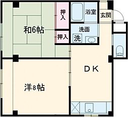 槙谷マンション 2DKの間取図画像