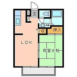 グレイス羽鳥 1LDKの間取図画像