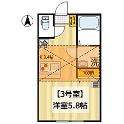 グラッサ花の木 ワンルームの間取図画像