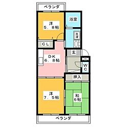 グラシア 3DKの間取図画像
