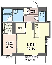 Wiseuse2 1LDKの間取図画像