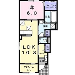 デステニー 1LDKの間取図画像