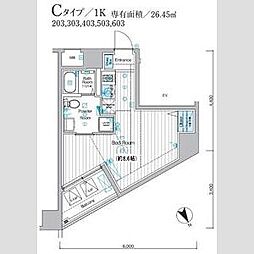 MAXIV ALIVE堀切菖蒲園 1Kの間取図画像