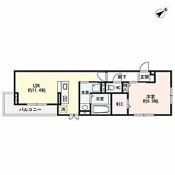 ラ・カシェット 1LDKの間取図画像