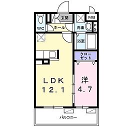 ネストージュ 1LDKの間取図画像