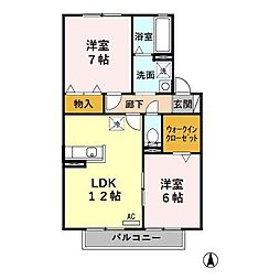 セジュールオリオンC 2LDKの間取図画像