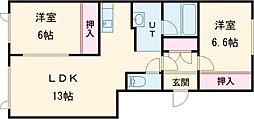 ハイツ楓 2LDKの間取図画像