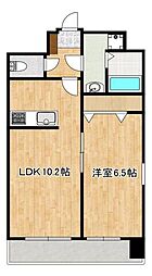 クロノス43水前寺 1LDKの間取図画像