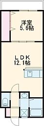 アヴェニール小菅 1LDKの間取図画像
