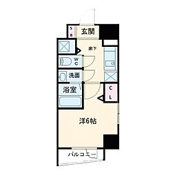 エスリードレジデンス大阪福島フロント 1Kの間取図画像