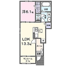 DK SELECT ラフィネVI 1LDKの間取図画像