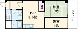 ムサシノハイツ 2DKの間取図画像