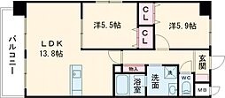 サムティ西熊本 2LDKの間取図画像