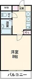 ウエストヒルズFUJIWO 1Kの間取図画像