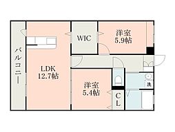 リヴィエール3 2LDKの間取図画像