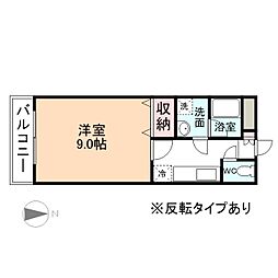 MAX布瀬 1Kの間取図画像