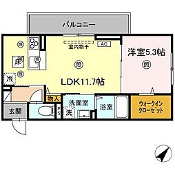 amレジデンス出雲 1LDKの間取図画像