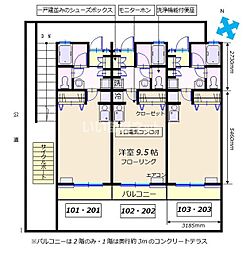 フェリス湘南 ワンルームの間取図画像