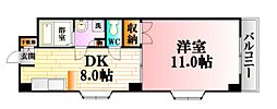 山田ビル 1DKの間取図画像