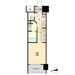 レジディア榴岡West 1Kの間取図画像
