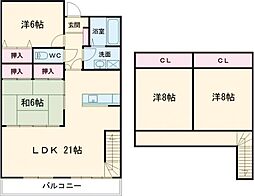 ピボットプラザ三ヶ森 4LDKの間取図画像