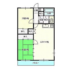 ビバライフ若山 2LDKの間取図画像