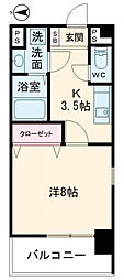アーバンタワー長野 1Kの間取図画像