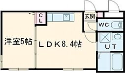 I.M.S.2-7 1DKの間取図画像