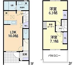 フォーリアテラスII A 2LDKの間取図画像