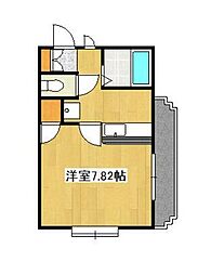 れいめい武 1Kの間取図画像