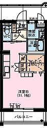 Vivido arcobaleno(ビビット アルコバレーノ) ワンルームの間取図画像