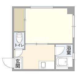 オーシャンビル 1Kの間取図画像