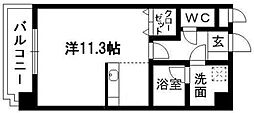 サザンウイング ワンルームの間取図画像