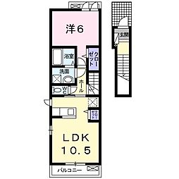スプレンドーレ東鳥生A 1LDKの間取図画像