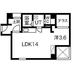 キュード・上小田井 1LDKの間取図画像