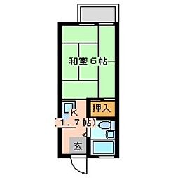 ハイツ向陽 1Kの間取図画像