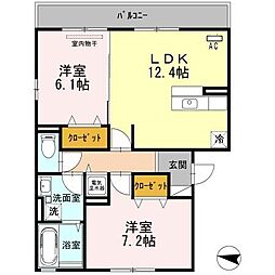 ロイヤルガーデン木場 2LDKの間取図画像