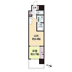 ヴィラ博丈比治山 1LDKの間取図画像