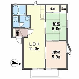 カーサ・アベニュー 2LDKの間取図画像