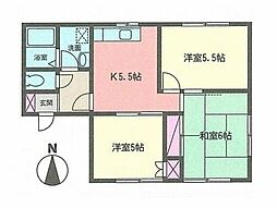 コーポ十二天・A 3Kの間取図画像