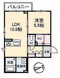ラ・ベル・デ・ジュール 1LDKの間取図画像