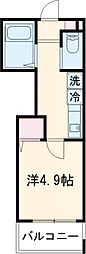 MELLAS青梅II 1Kの間取図画像