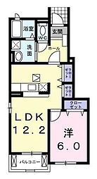レスポワール勝瑞2 1LDKの間取図画像