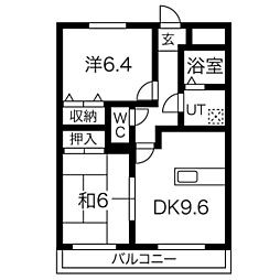 サンプレイス網干駅前 2DKの間取図画像