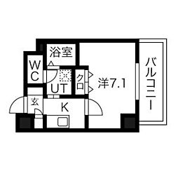 リアライズ代官町 1Kの間取図画像