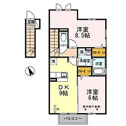 ファインクレストC 2DKの間取図画像