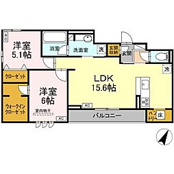 Lake Louise 2LDKの間取図画像